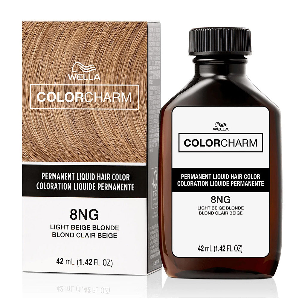 Wella ColorCharm Permanent Liquid Hair Color 8NG Light Beige Blonde Hair Color 1.4Oz (42ml)